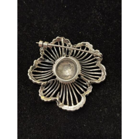 Sterling Silver DBJ Dee Berkeley 1.5” Flower Pendant Brooch Sparkle 925 12.16g - Picture 3 of 6